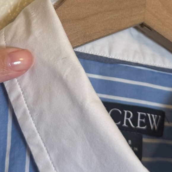 J. Crew Relaxed-fit cropped cotton poplin shirt in easy stripe - Picture 3 of 7